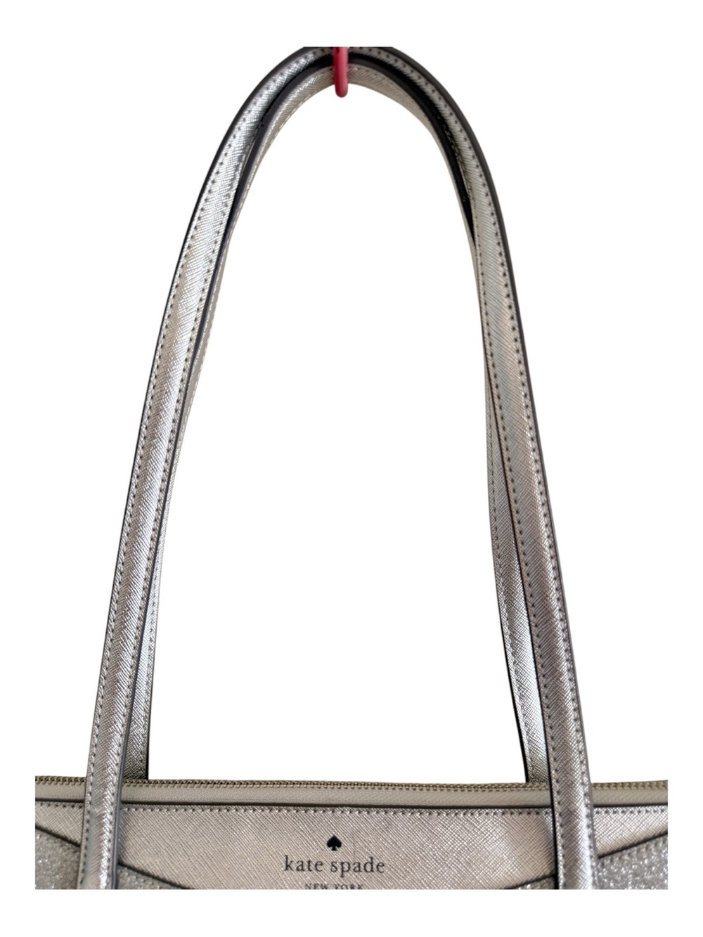 Kate Spade Glitter Lunar Light Silver Tote Bag - Picture 5 of 7